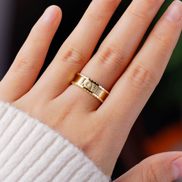 Custom Signature "LOVE" Wedding Band