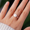8mm Freshwater Cultured Pearl Twisted Band Shank Ring with Moissanite Pavé