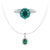Solitaire Green Ring AndEmerald Pendant Set