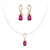 "You Are Supported And Protected" Pink Sapphire Necklace And Earrings Set