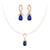"Blue For Pink" Sapphire Necklace And Earrings Set With Ribbon