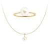 8mm Freshwater Cultured Pearl Pendant & Ring Set