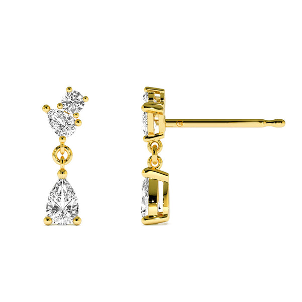 Teardrop Lab Grown White Sapphire Dangle Earrings