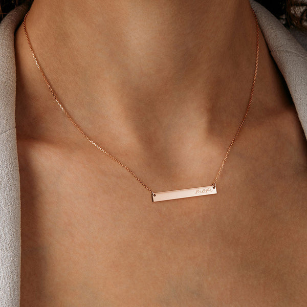 Bar Necklace with Engraving