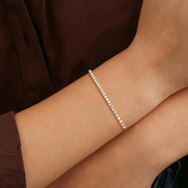 Petite 2.2mm Adjustable Moissanite Bolo Bracelet
