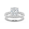 Pavé Band Cushion Cut Moissanite Engagement Ring