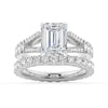 Emerald Cut Split Shank Moissanite Engagement Ring