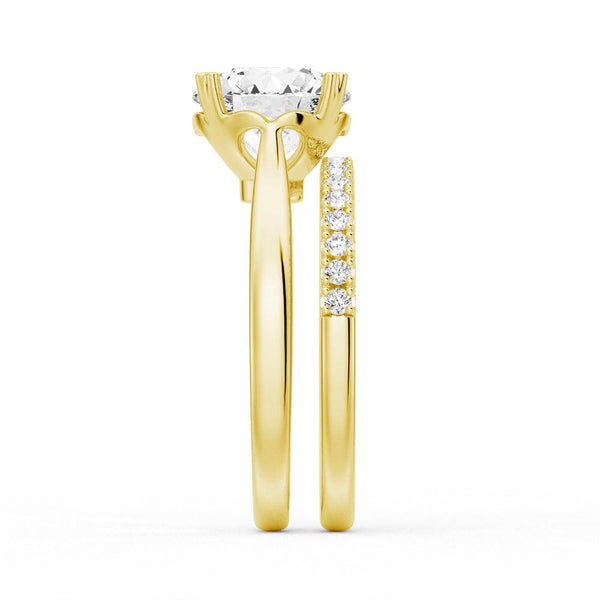 Secret Solitaire Round Moissanite Engagement Ring