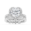 Brilliant Heart Moissanite Halo Engagement Ring