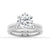Six Prong Solitaire Hidden Halo Moissanite Ring Set with Matching Wedding Band