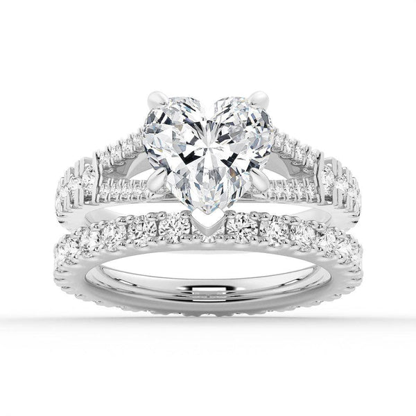 Heart Shaped Split Shank Moissanite Engagement Ring