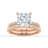 Princess Cut Hidden Halo Moissanite Couple's Ring Set with Men's Wedding Band