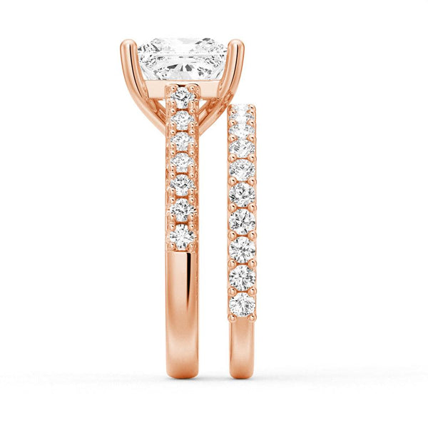 Princess Cut Pavé Moissanite Engagement Ring