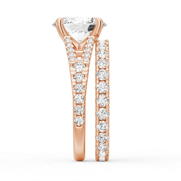 Oval Cut Split Shank Moissanite Engagement Ring