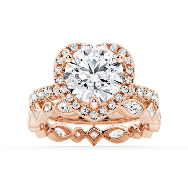 Brilliant Heart Moissanite Halo Engagement Ring