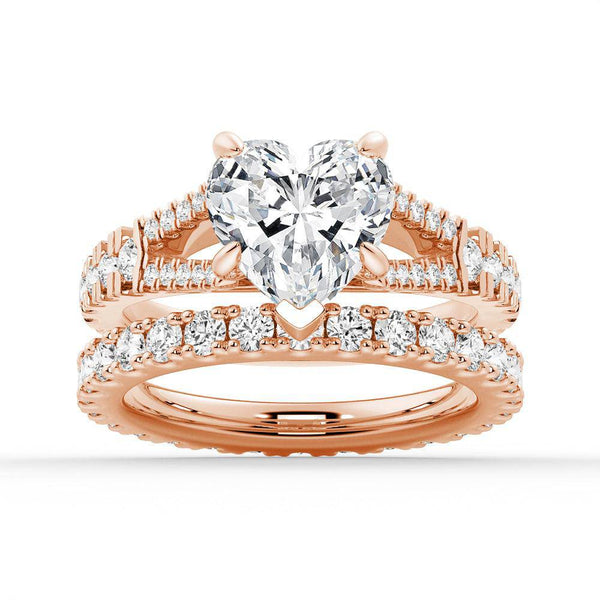 Heart Shaped Split Shank Moissanite Engagement Ring