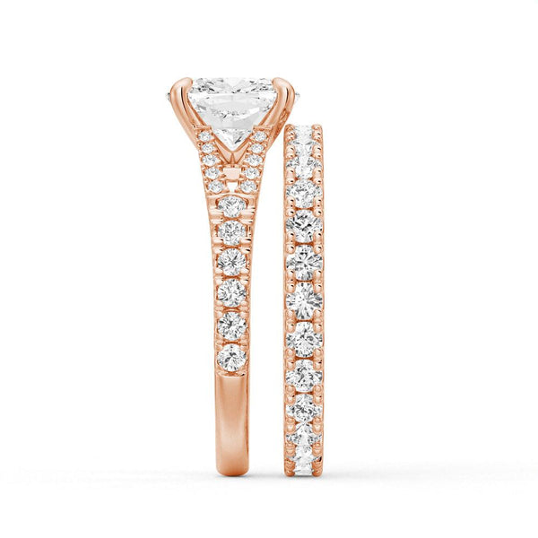 Cushion Cut Split Shank Moissanite Engagement Ring