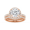 Round Brilliant Micropavé Halo Moissanite Engagement Ring