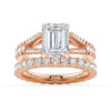 Emerald Cut Split Shank Moissanite Engagement Ring