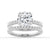 Round Cut Moissanite Ring Set with Matching Wedding Band