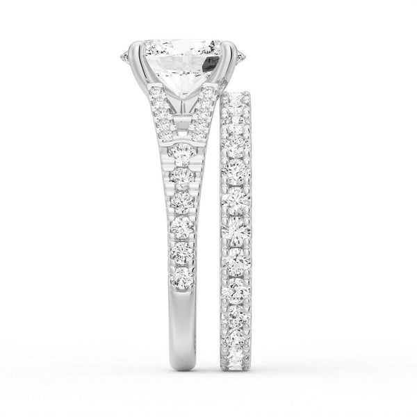 Oval Cut Split Shank Moissanite Engagement Ring