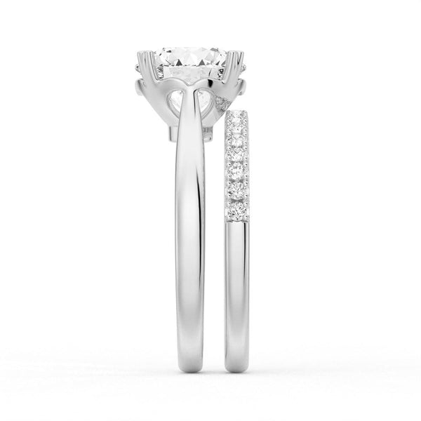 Secret Solitaire Round Moissanite Engagement Ring