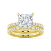 Princess Cut Moissanite Engagement Ring With Eternity Pave Band