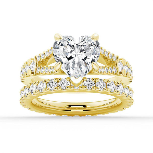 Heart Shaped Split Shank Moissanite Engagement Ring