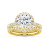 Round Brilliant Micropavé Halo Moissanite Engagement Ring