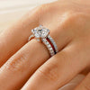 Round Cut Moissanite Couple's Ring Set with Men's Wedding Band
