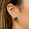 10 Ctw Double Prong Set Emerald Cut Emerald Stud Earrings