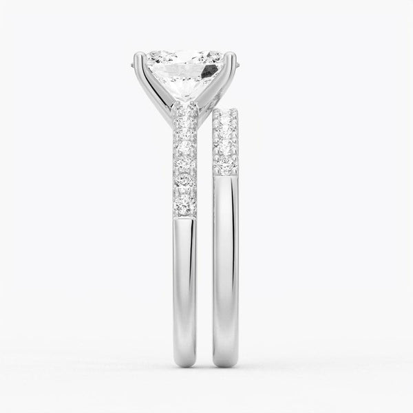 Petite Micropavé Oval Shaped Moissanite Engagement Ring