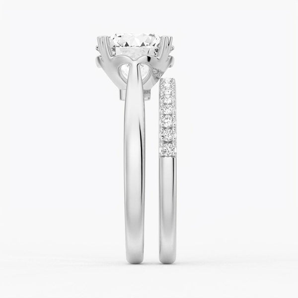 Secret Solitaire Round Moissanite Engagement Ring