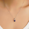1 CT. Heart Shaped Sapphire Ribbon Pendant with Diamond