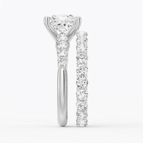 Classic Shared Prong Princess Cut Moissanite Engagement Ring