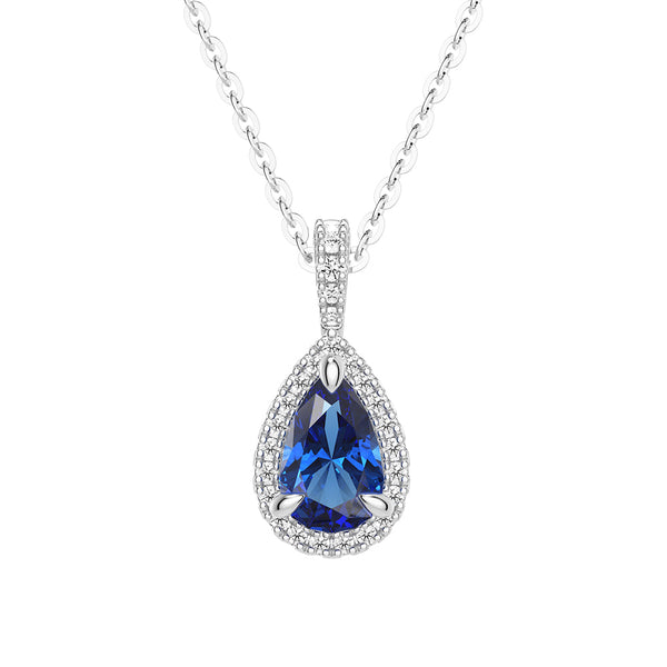 Pear Shaped Sapphire Pendant And Stud Earrings Set