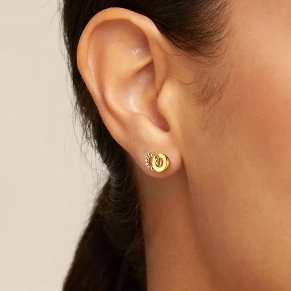 Interlocking Dual Hoop Earrings