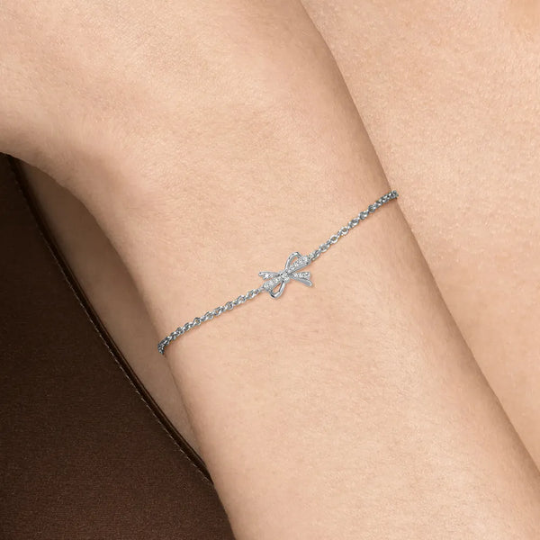Filigree Bow Edge Moissanite Diamond Bracelet