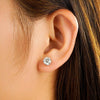 2ctw Round Brilliant 4 Prong Solitaire Stud Earrings