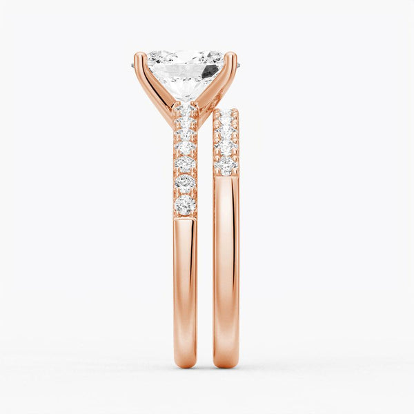 Petite Micropavé Oval Shaped Moissanite Engagement Ring