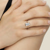 Half Bezel Moissanite Emerald Cut Engagement Ring