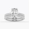 Cushion Cut Moissanite Engagement Ring With Hidden Halo