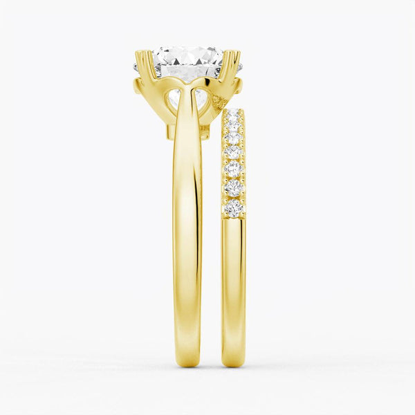 Secret Solitaire Round Moissanite Engagement Ring