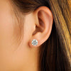 4 ctw Round Moissanite 6 Prong Stud Earrings