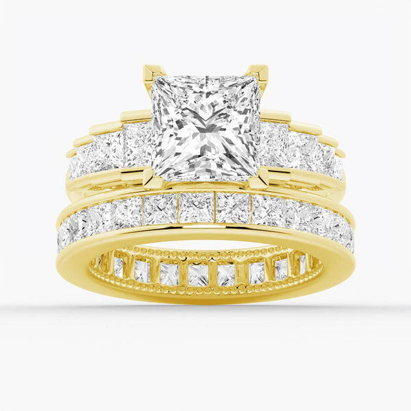 Unique Cinderella Staircase Princess Cut Moissanite Engagement Ring