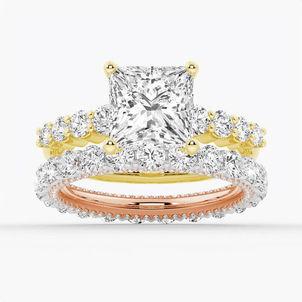 Classic Shared Prong Princess Cut Moissanite Engagement Ring