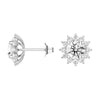 Double MicroPavé Halo Rings And Sunflower Stud Earrings Set