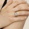 Half Bezel Moissanite Princess Cut Engagement Ring