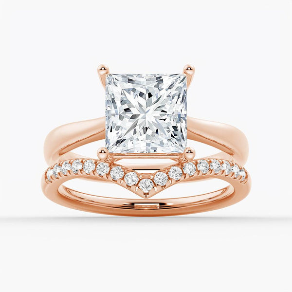 Classic Solitaire Princess Cut Engagement Ring