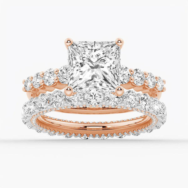 Classic Shared Prong Princess Cut Moissanite Engagement Ring